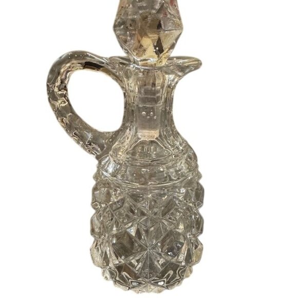 Vintage Diamond-Cut Glass Cruet With Stopper - Picture 1 of 10